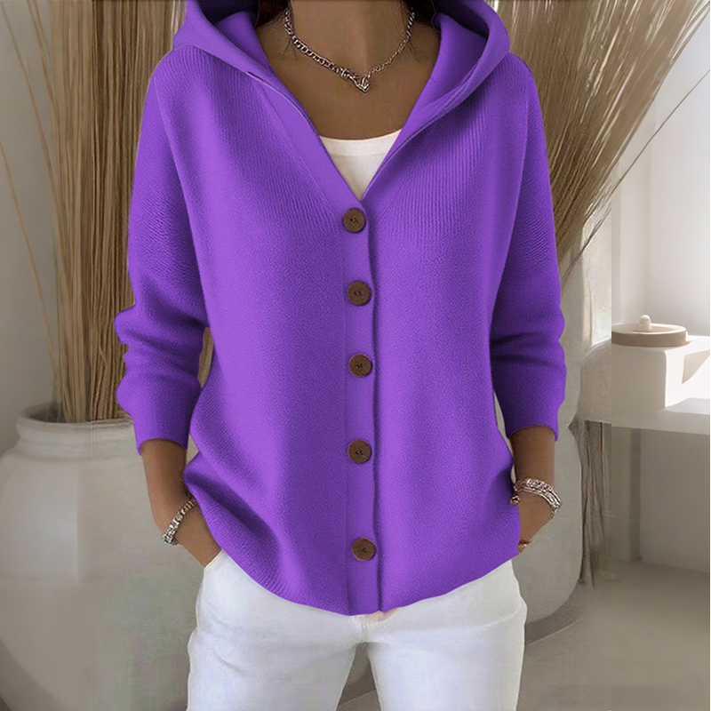 ⏳Time-Limited Special⏰Women's Hooded Button-Up Knit Cardigan