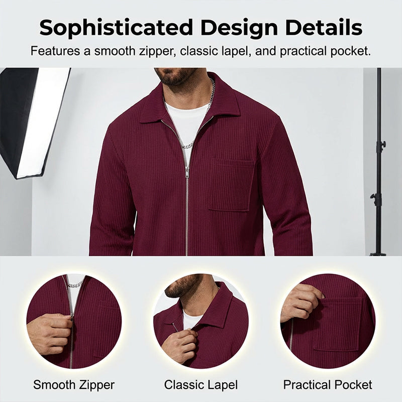 Casual Long Sleeve Jacket & Pants Set