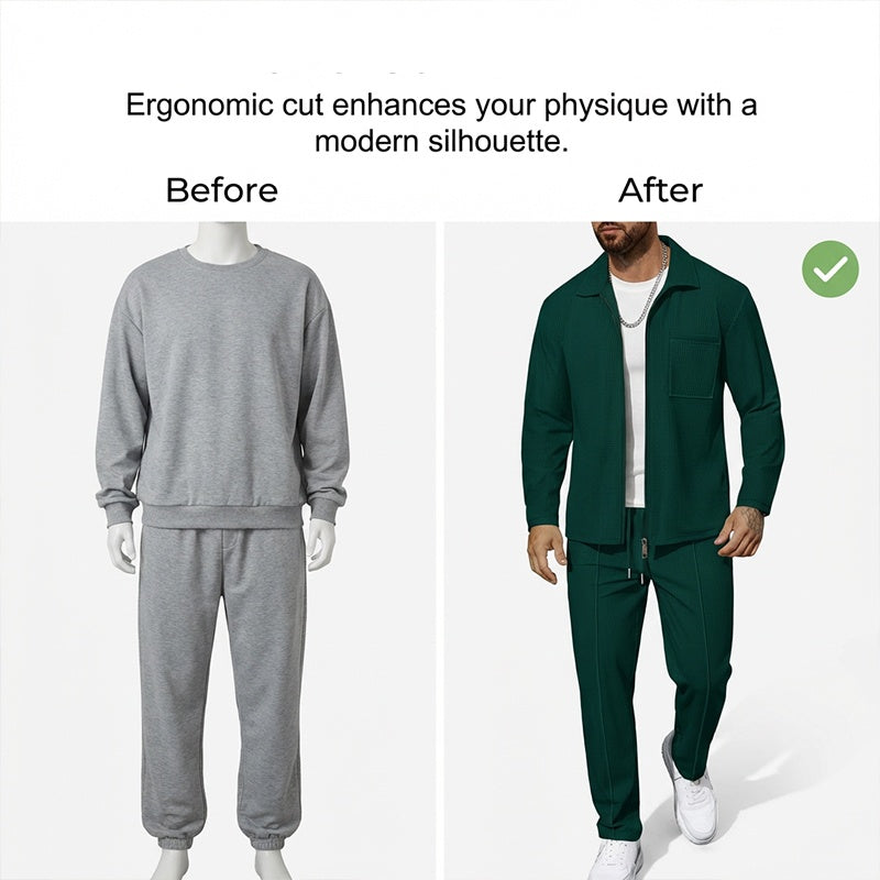 Casual Long Sleeve Jacket & Pants Set