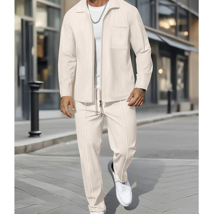 Casual Long Sleeve Jacket & Pants Set