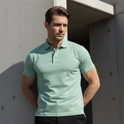💎 52% OFF! 💎 Men's Quick-Dry Short-Sleeve Lapel T-Shirt – Athletic Fit, Wrinkle-Resistant & Perfect for Work or Weekend 👕✨