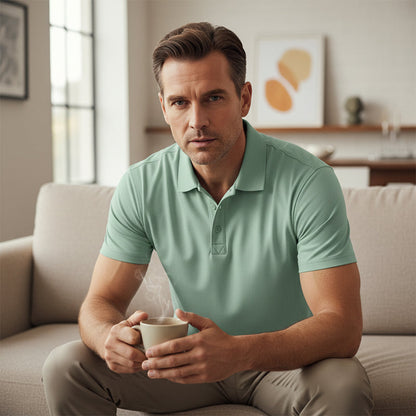 💎 52% OFF! 💎 Men's Quick-Dry Short-Sleeve Lapel T-Shirt – Athletic Fit, Wrinkle-Resistant & Perfect for Work or Weekend 👕✨