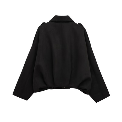 ⏰Last Day Sale 50% Off💃Women's Suede-Like Cropped Bomber Jacket