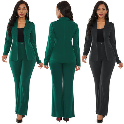 🔥Hot Sale Deals-Women's Business Solid Blazer ＆ Pants 2-Piece Set