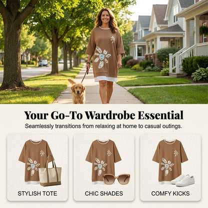 🔥Limited-time offer-Women's Crew Neck Oversized T-Shirt Dress