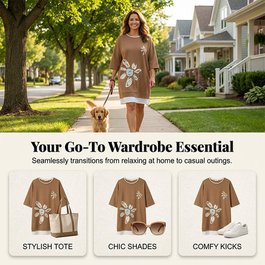 🔥Limited-time offer-Women's Crew Neck Oversized T-Shirt Dress
