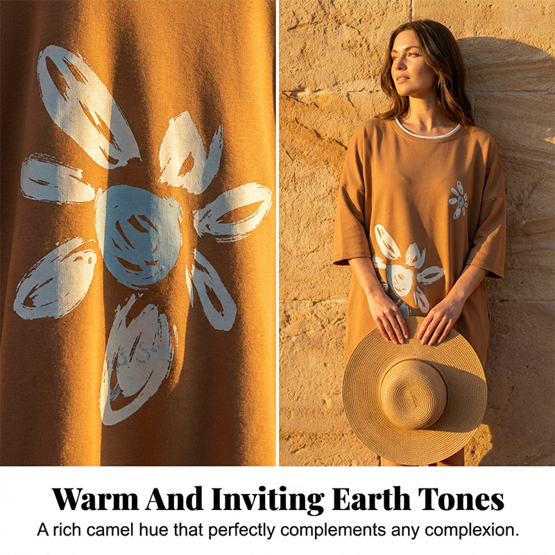 🔥Limited-time offer-Women's Crew Neck Oversized T-Shirt Dress