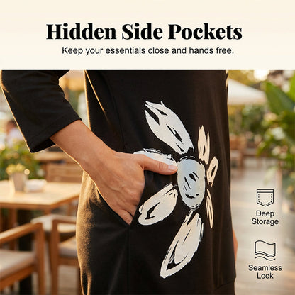🔥Limited-time offer-Women's Crew Neck Oversized T-Shirt Dress