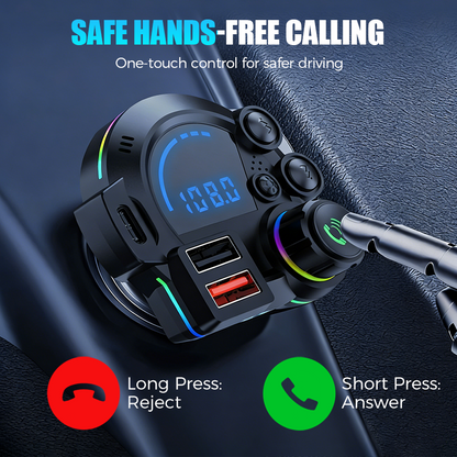 📻 50% OFF NOW! 🚗 Universal Dual-Port Car FM Bluetooth Transmitter – Wireless Music, Hands-Free Calling & Dual USB Charger 🔌