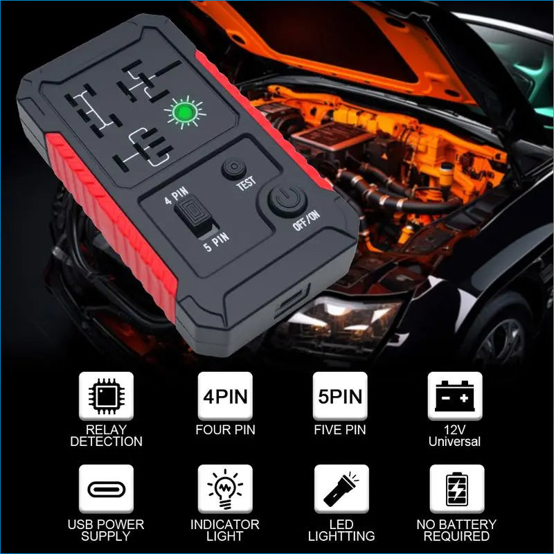🔥2026 New Upgrade ＆ Hot Sale🔥USB-C Car Relay Tester for 4/5 Pin Relays