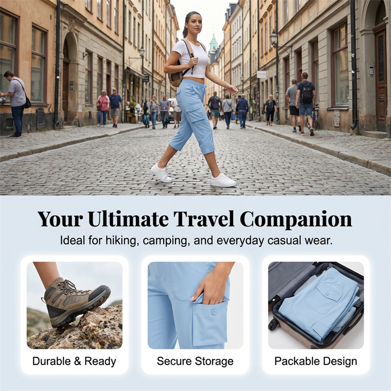 💥✨Limited-time 50% Off ✨Women's Lightweight Cargo Capris🌿 Adventure-Ready Comfort And Style 🌿