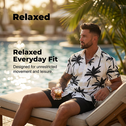 🔥Limited-time offer-Men's Tropical Print Shirt and Matching Shorts