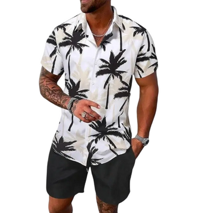 🔥Limited-time offer-Men's Tropical Print Shirt and Matching Shorts