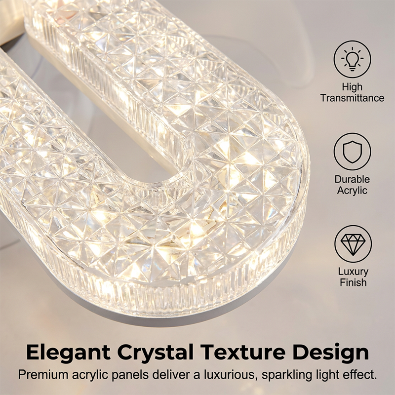 🔥Limited-time offer 💡 Crystal-Effect LED 5-Blade LED Fan Light