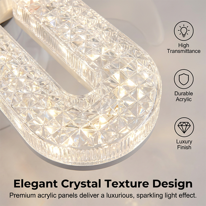 🔥Limited-time offer 💡 Crystal-Effect LED 5-Blade LED Fan Light