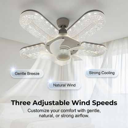 🔥Limited-time offer 💡 Crystal-Effect LED 5-Blade LED Fan Light