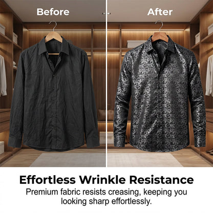 🔥Hot Sale Deals-Modern Fit Printed Long Sleeve Shirt