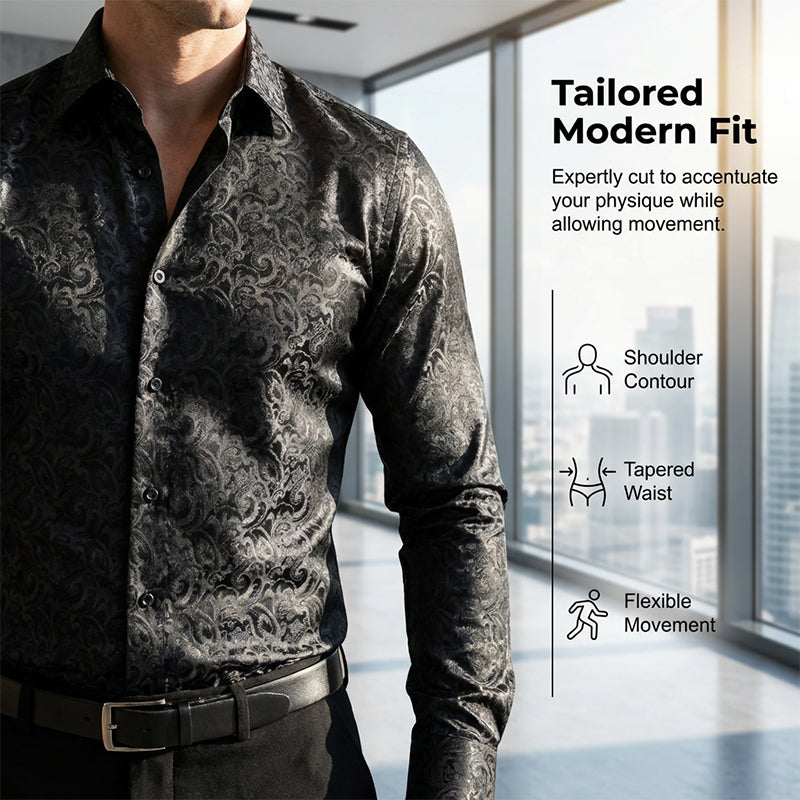 🔥Hot Sale Deals-Modern Fit Printed Long Sleeve Shirt
