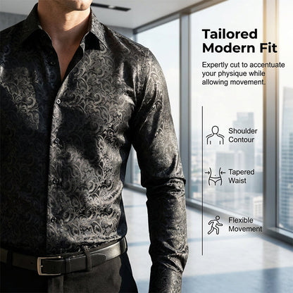 🔥Hot Sale Deals-Modern Fit Printed Long Sleeve Shirt