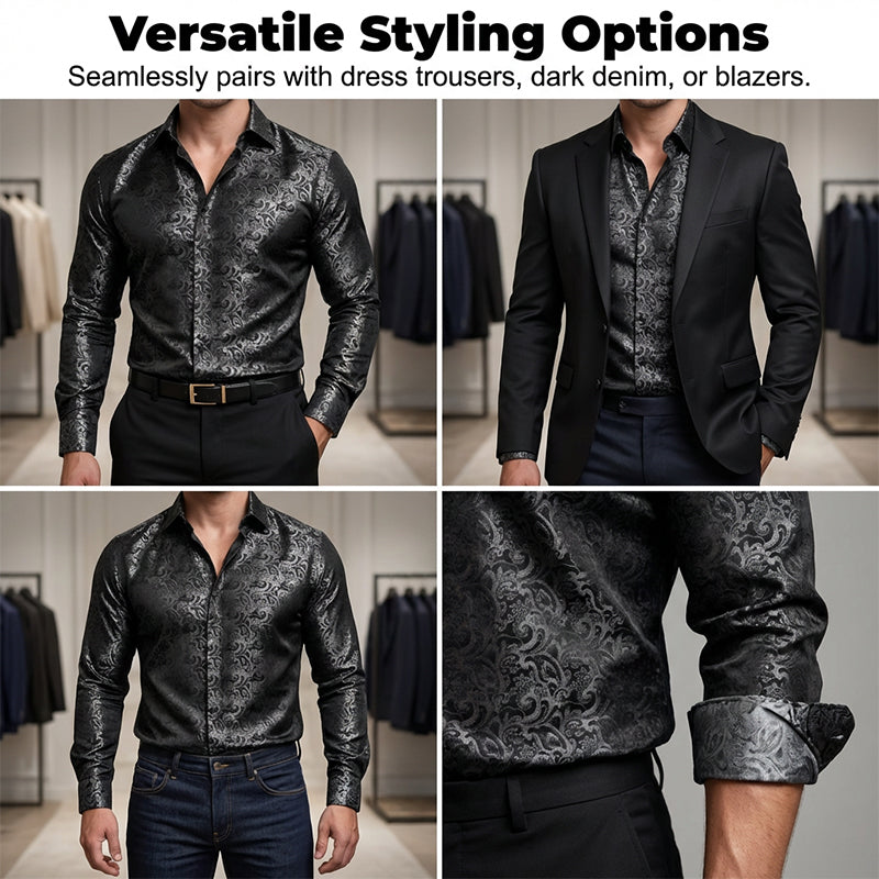 🔥Hot Sale Deals-Modern Fit Printed Long Sleeve Shirt