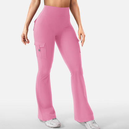 ✨ Flattering Freedom | Women's High-Waist Flare Yoga Cargo Pants