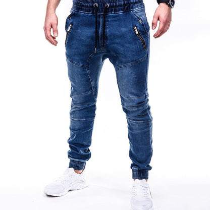 ⏰  💖50% off!💖Men's Slim-Fit Denim Joggers with Zipper Pockets