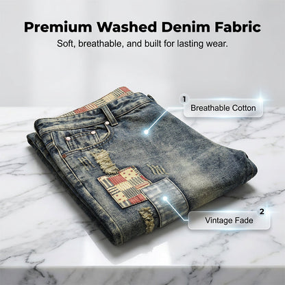 👖 LIMITED-TIME 50% OFF! 🩳 Men's Ripped Denim Shorts – Distressed, Patched, Retro Wash ✨
