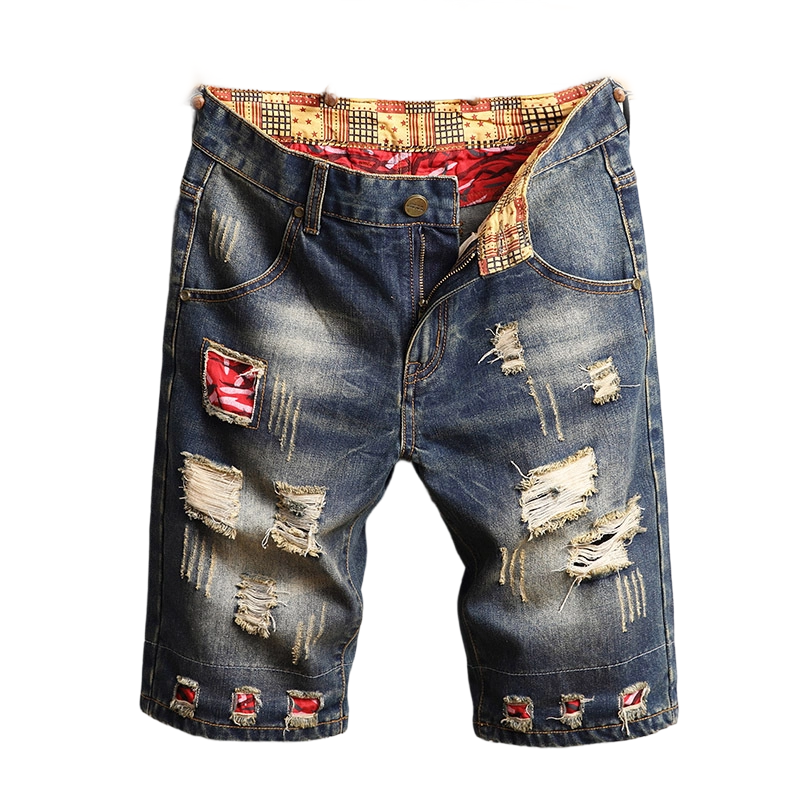 👖 LIMITED-TIME 50% OFF! 🩳 Men's Ripped Denim Shorts – Distressed, Patched, Retro Wash ✨
