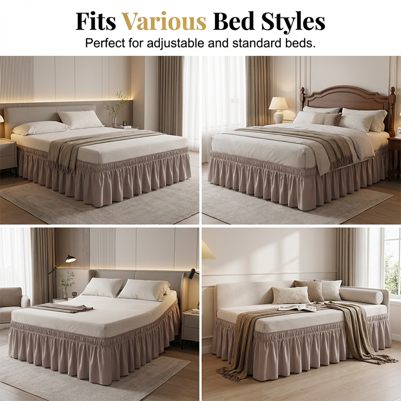 🔥Now on sale-Effortless Setup Elastic Bed Skirt