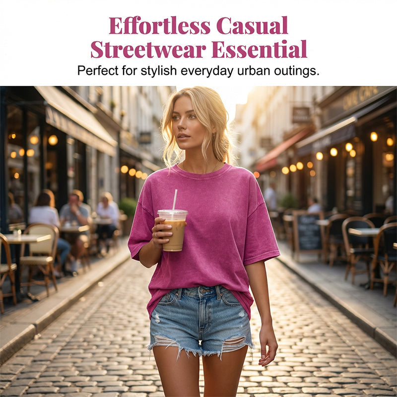 🔥Limited-time offer-Women's Washed Vintage Oversized T-Shirt