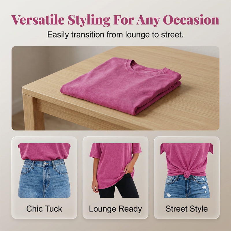🔥Limited-time offer-Women's Washed Vintage Oversized T-Shirt