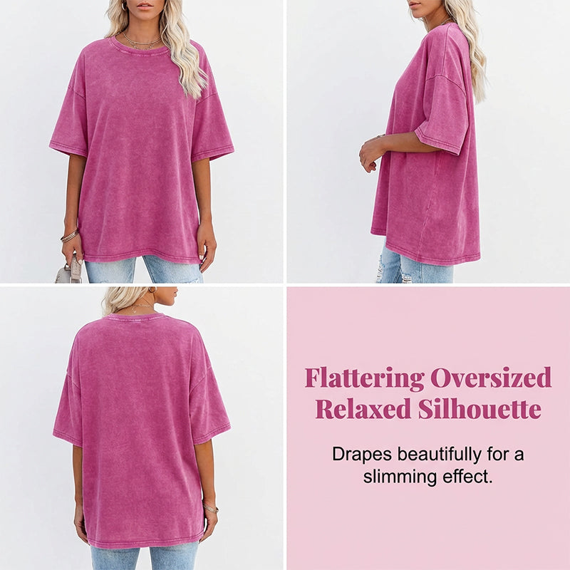 🔥Limited-time offer-Women's Washed Vintage Oversized T-Shirt