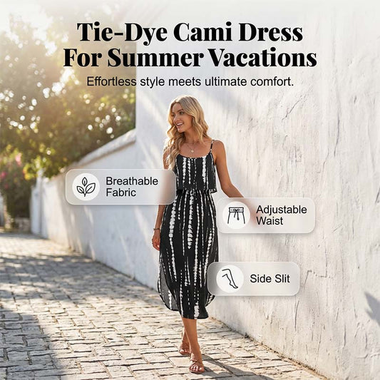 🔥Hot Offers-Women's Tie-Dye Cami Midi Dress