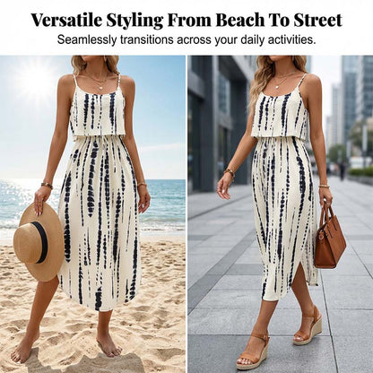 🔥Hot Offers-Women's Tie-Dye Cami Midi Dress