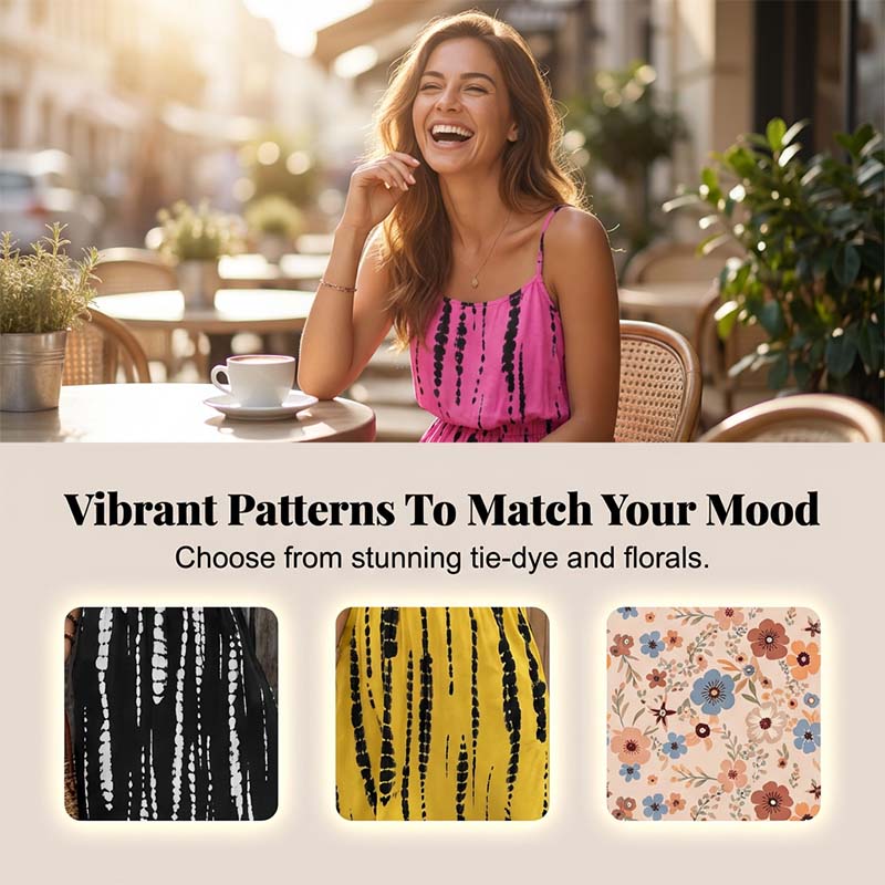 🔥Hot Offers-Women's Tie-Dye Cami Midi Dress