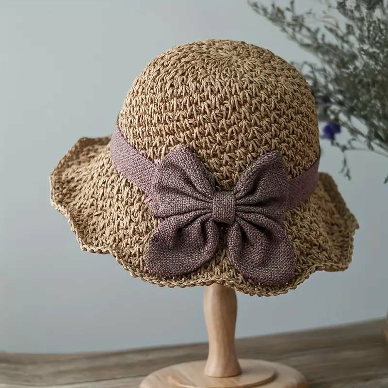 🔥 Hot sale 50% OFF🔥Elegant Woven Straw Sun Hat with Bow