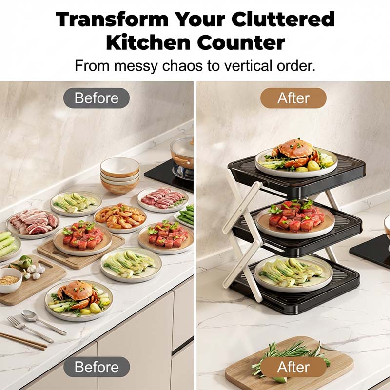 🔥Limited-time offer-Multi-layer Dish & Prep Tray Storage Rack