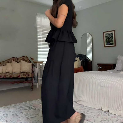 🔥Hot Sale Offers-Women’s Pleated Top & Wide-Leg Pants Set