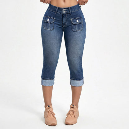 🔥Hot Sale Offers-Women's Slim Fit Stretch Denim Capri Pants