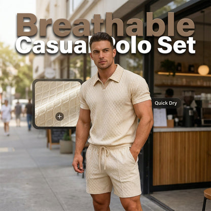 📢New Arrivals & Special Offers-Men's Jacquard T Shirt & Shorts Set