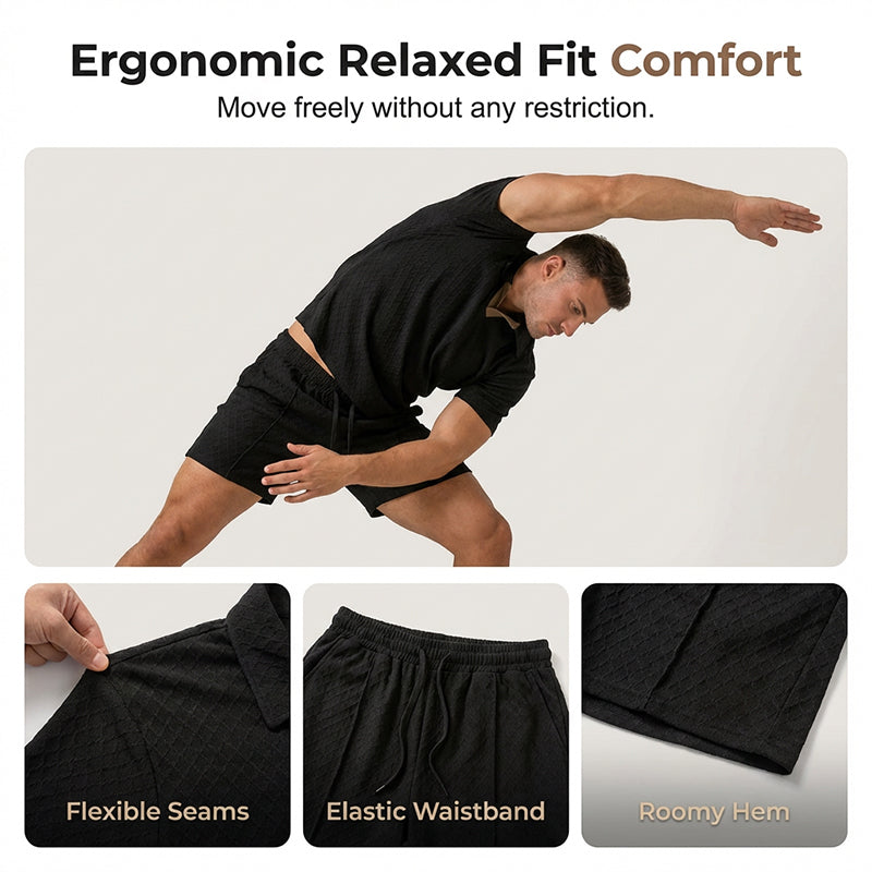 📢New Arrivals & Special Offers-Men's Jacquard T Shirt & Shorts Set