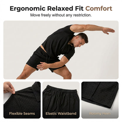 📢New Arrivals & Special Offers-Men's Jacquard T Shirt & Shorts Set