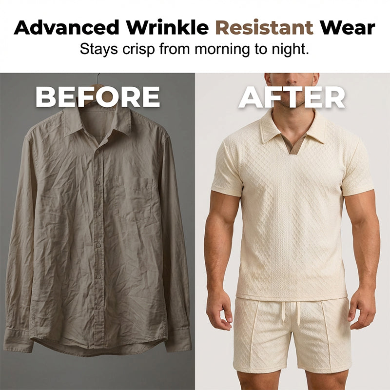 📢New Arrivals & Special Offers-Men's Jacquard T Shirt & Shorts Set
