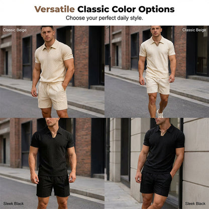 📢New Arrivals & Special Offers-Men's Jacquard T Shirt & Shorts Set