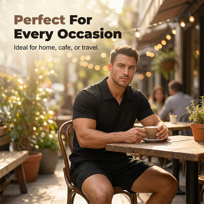 📢New Arrivals & Special Offers-Men's Jacquard T Shirt & Shorts Set