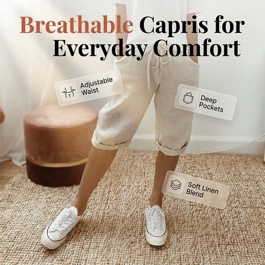 🔥Hot Sale Offers-Women's Casual Cotton Linen Capris