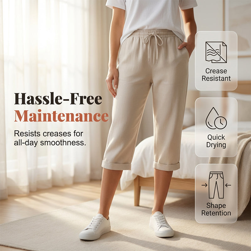 🔥Hot Sale Offers-Women's Casual Cotton Linen Capris