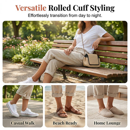 🔥Hot Sale Offers-Women's Casual Cotton Linen Capris