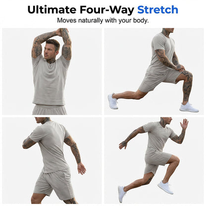 🔥Hot Sale Offers-Men's Athletic T-Shirt & Shorts 2-Piece Set
