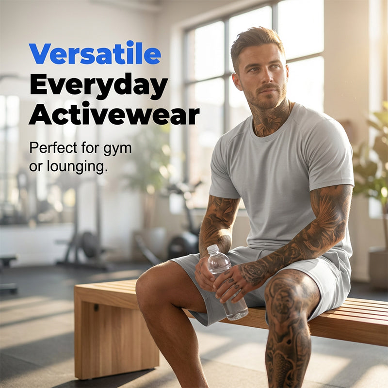 🔥Hot Sale Offers-Men's Athletic T-Shirt & Shorts 2-Piece Set